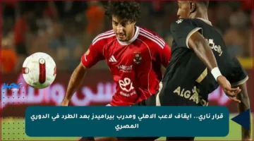 قرار ناري.. إيقاف لاعب الأهلي ومدرب بيراميدز بعد الطرد في الدوري المصري